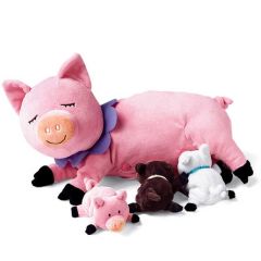 Peluche ultra douce, Cochon avec ses petits, Manhattan Toys, Idée Cadeau Fille 3 ans