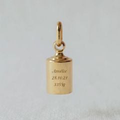 pendentif or mon petit poids, à personnaliser