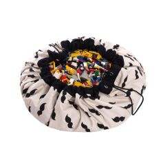 Tapis Sac à Jouets Rangement Chambre Enfant  Moustache Play & Go