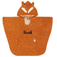 poncho pour enfant renard, avec prénom en broderie