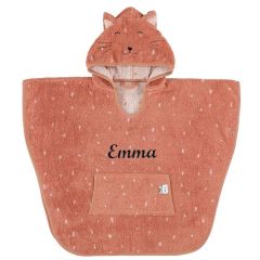 poncho chat rose, cadeau personnalisé pour petite fille