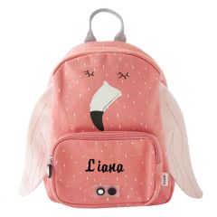 adorable sac à dos flamant rose que l on peut personnaliser avec le prénom de la petite fille