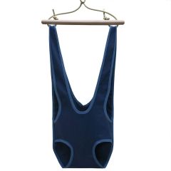 Sautoir Coton Bio Zébulette, harnais sauteur bébé, bleu marine, Petite Planète