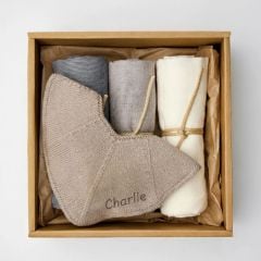coffret naissance langes et bavoir personnalisé