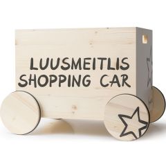 Caisse à jouets avec roulettes Shopping Car, 100% suisse, Déco Chambre enfant, Kynee, Livraison Gratuite