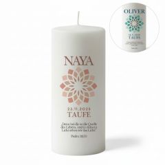 bougie de bapteme fleur de vie