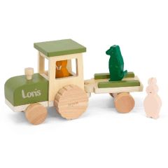 tracteur remorque jouet en bois, trixie baby