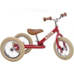 Tricycle Trybike Vintage en acier, dès 15 mois, qui se transforme en draisienne 2 roues 12 pouces, rouge