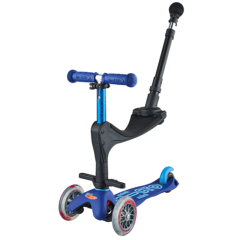 Trottinette Micro 3 en 1 Deluxe Plus avec barre Push, Enfant 1 à 5 ans bleu, Livraison Gratuite, Boutique Suisse