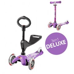 Trottinette 3 en 1 Deluxe avec siège, Livraison Gratuite, Micro violet