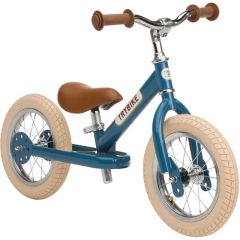 Draisienne Trybike Metal Bleu Garçon ou Fille Vintage, Vélo 12 pouces convertible en tricycle,