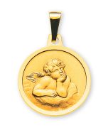 Pendentif Baptême Ange Gardien Or Jaune 750, avec Gravure, Livraison Gratuite Suisse