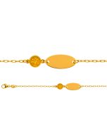 Gourmette Or Jaune 750, Bracelet Identité Enfant, Arbre de la Vie, 14cm, Livraison Gratuite Suisse