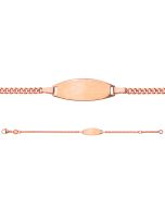 Gourmette Or Rose 750, Bracelet Identité Bébé Fille, 14cm, Livraison Gratuite Suisse