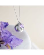 bola argent avec coeur améthyste