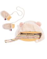 Bonnet et moufles Bébé 6  - 12 mois Les Papoum Idée Cadeau Naissance Moulin Roty