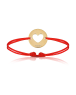 Bijoux Bébé Enfant, Bracelet Cordon rouge, coeur plaqué or, Aaina & Co, Livraison Gratuite