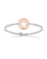 Bijoux plaqué or rosé pour Enfant ou bébé, Bracelet Cordon, etoile gris, Aaina & Co, Livraison Gratuite