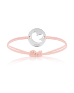 Bijoux Bébé Enfant Fille, Bracelet Cordon, oiseau rose, Aaina & Co, Livraison Gratuite