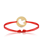 Bijoux Bébé Enfant plaqué or, Bracelet Cordon rouge, symbole oiseau, Cadeau Garçon ou Fille, Aaina & Co, Livraison Gratuite