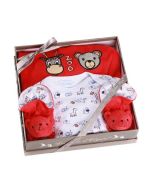 Coffret Naissance Pyjama Bébé fille ou garçon Zoo, rouge, 6 mois Les Bébés l'Elizéa