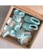 coffret naissance crochet menthe