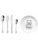 couvert teddy et assiette enfant de la marque Puresigns