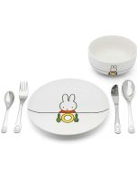 set cadeau miffy, vaisselle et couverts à persnnaliser