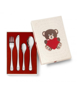 Ours avec Coeur Set Couverts pour petite fille, cadeau à graver Zilverstad