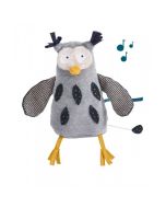 Peluche boîte à musique Hibou, Doudou musical Moulin Roty Cadeau de Naissance