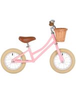 Draisienne Bobbin Fille dès 2 ans, Vélo 12 pouces sans Pédale style retro rose