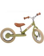 Premier Vélo Trybike Vintage en acier, draisienne 2 roues 12 pouces vert, Livraison Gratuite, Boutique Suisse