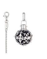 Pendentif Engelsrufer avec Chaînette, Idée Cadeau Maman avec signification, boule noire, taille S