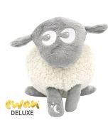 Ewan Deluxe Mouton Peluche veilleuse avec détecteur de pleurs, Easidream, gris, idée cadeau naissance
