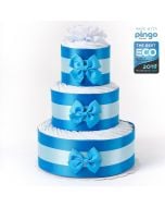 Gâteau 60x Couches Baby Shower, Couches écologiques Pingo, Naissance Petit Garçon Livraison Gratuite, bleu