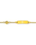 Gourmette Or Jaune 375, Bracelet Identité Enfant, Arbre de la Vie, 14cm, Livraison Gratuite Suisse