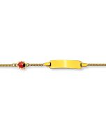 Gourmette Coccinelle Or Jaune 375, Bracelet Figaro Identité Fille 14cm, Livraison Gratuite Suisse