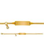 Gourmette Diamant Or Jaune 375, Bracelet Identité Enfant, 14cm, Livraison Gratuite Suisse