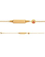 gourmette or jaune 9 carats, avec couronne émaillée