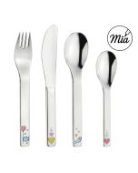 couvert à graver pour petite fille, un adorable design avec des coeurs