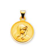 médaille baptême or jaune, st vierge marie