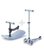 mini micro deluxe evolutive, trottinette avec bascule, bleu