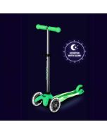 mini micro scooter, ice lime, trottinette qui brille dans la nuit