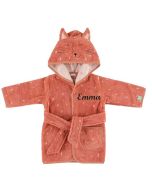 joli peignoir pour enfant, chat rose à broder