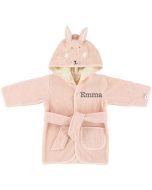 peignoir lapin rose de trixie baby avec prénom enfant