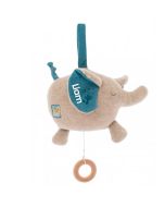 Boîte à musique Moulin Roty Peluche Eléphant personnalisable 36 cm, Cadeau Naissance Garçon