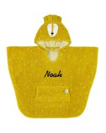 poncho pour enfant petit lion, marque trixie baby, à personnaliser avec prénom de l'enfant en broderie