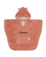 poncho chat rose, cadeau personnalisé pour petite fille