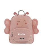 sac à dos enfant papillon rose à personnaliser avec prénom fille