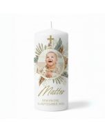 bougie de baptême avec photo imprimée